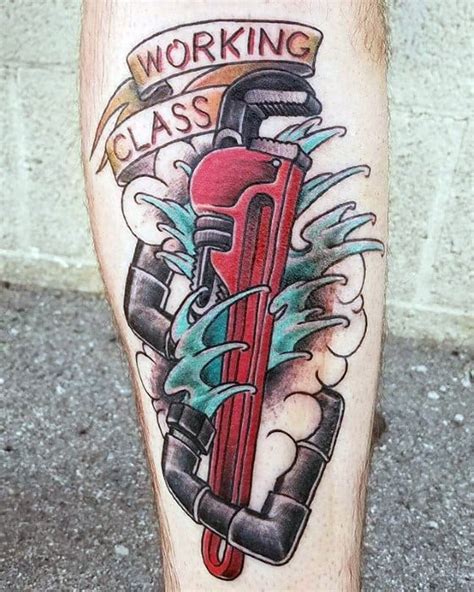 plumbing tattoos|pipe wrench tattoos.